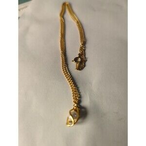 Orea Necklace Pearl Wrapped Gold Wire  Gold Tone Chain Vintage 18"